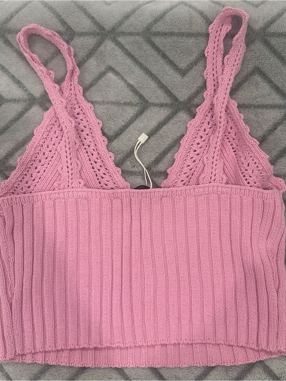 Mango Lilac Knit Crochet Bralette Tank
